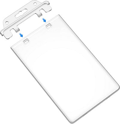 Clear Permanent Lockable Portrait ID Card Holders CH-IDCW409 - Pkt 50