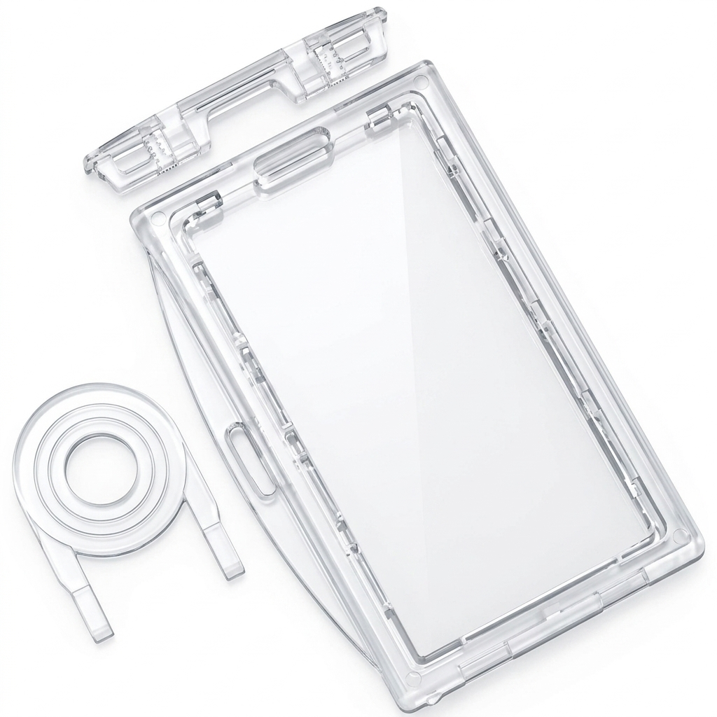 Clear / Frosted Lockable Universal ID Card Holder & Key CH-IDCW609B1 (50 Pack)