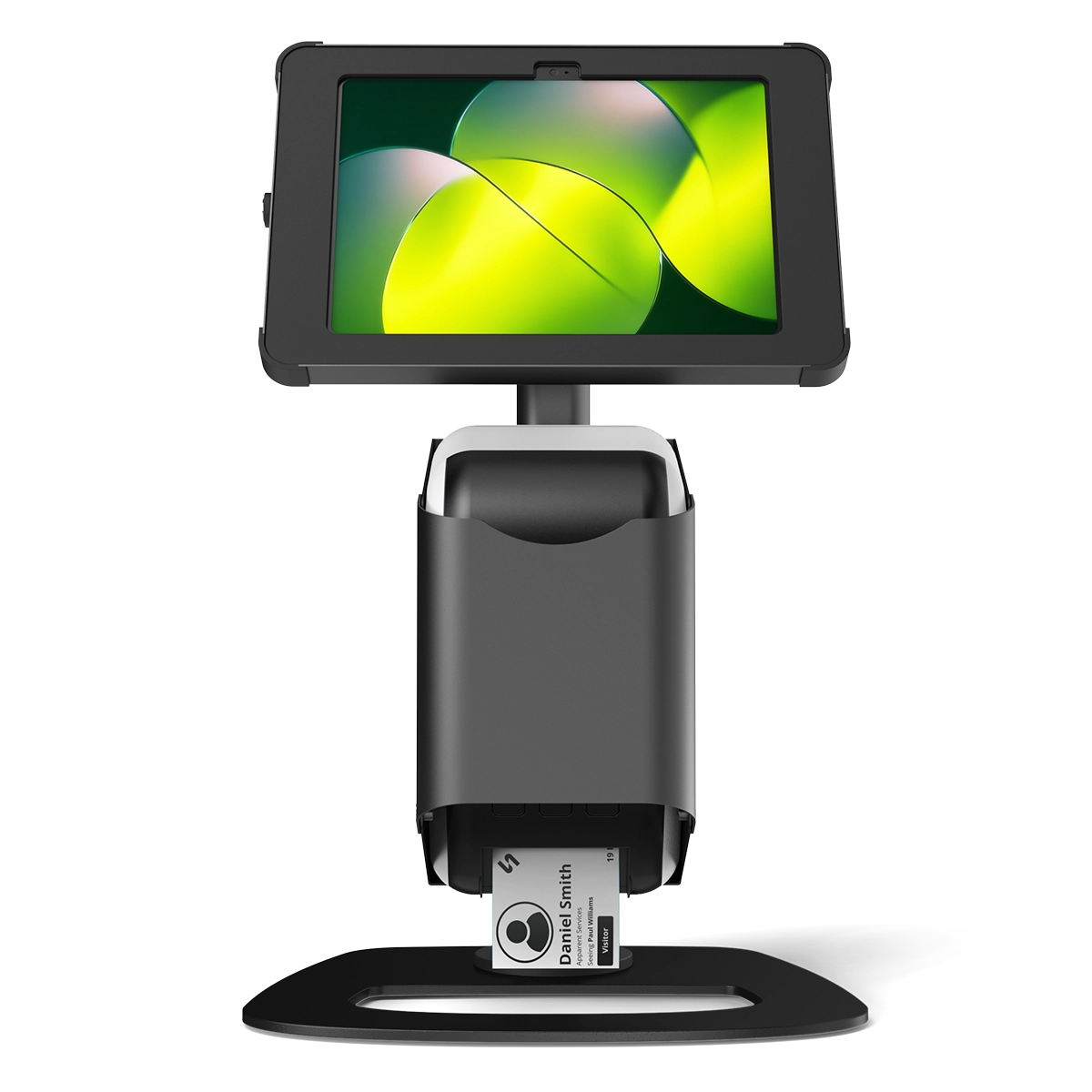 X Desk Tablet Enclosure Mount with Thermal Label Printer Enclosure