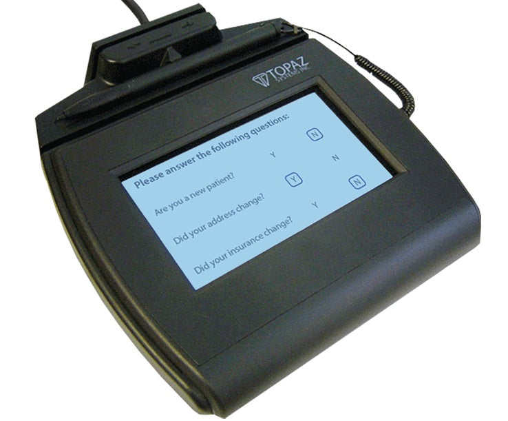 Topaz SignatureGem LCD 4x3 Signature Capture Pad S-T-LBK750SE-BHSB-R