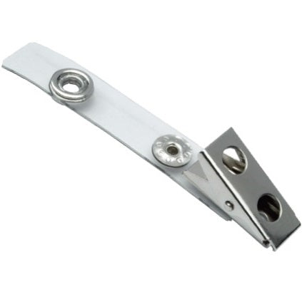 Metal ID Card Alligator Clip With 60mm Clear Plastic Strap A-C-IDCW205 (100 Pack)
