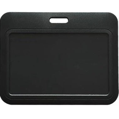 Black ID Card Holder Single Sided Landscape Heavy Duty Clear Plastic Front CH-IDCW593H -Pkt 100