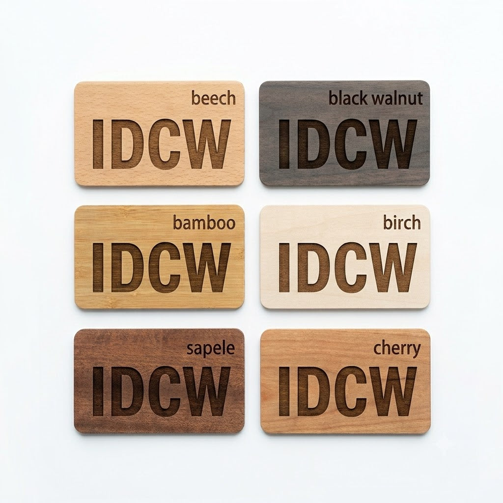 Wooden Contactless RFID Custom Printed Access Smart 1K Cards (100 Pack)