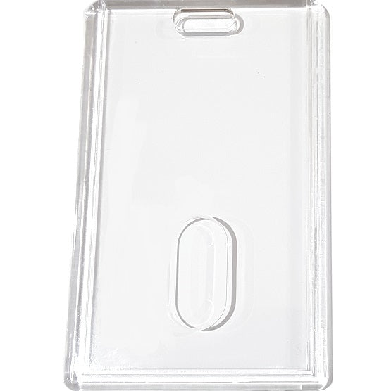 Clear Plastic ID Card Holder Portrait with Thumb Slide CH-IDCW847V - Pkt 100