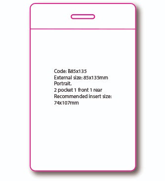 Flexible 2 pocket ID card holder from idcwonline. Holds two portrait ID cards.