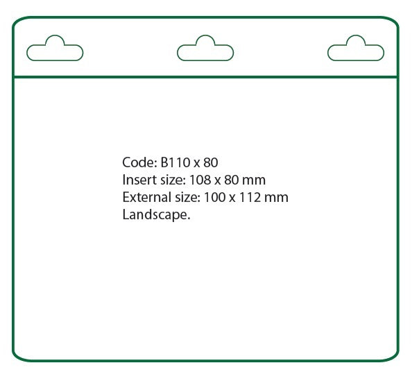 Flexible vinyl landscape ID card holder with 3 connection slots. Pocket size of 108mm x 80mm.