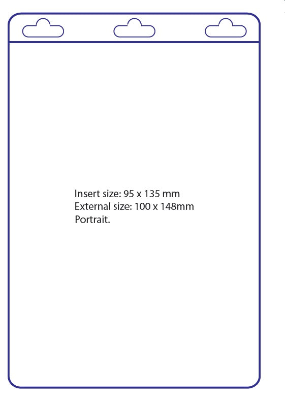 ID card holder large portrait vinyl. Pocket size 95mm x 135mm from idcwonline.