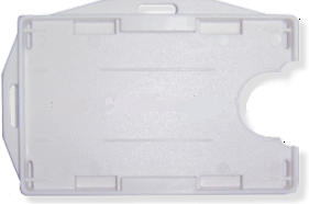 Dual Sided Heavy Duty White ID Card Holder from idcwonline. Holder allows for horizontal or vertical id cards.