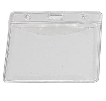 Reinforced clear plastic ID card holder for landscape ID cards from idcwonline.