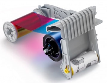 Entrust Sigma 525150-004-S78 YMCKT prefilled colour ribbon cassette kit includes cleaning card and roller.