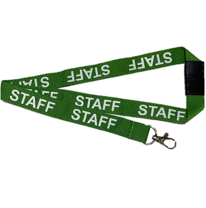 Staff Premium Lanyards Green L-20S-STAFF-GREEN (10 Pack)