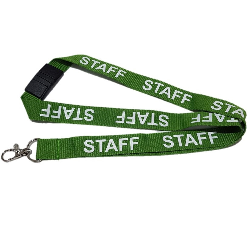 Staff Premium Lanyards Green L-20S-STAFF-GREEN (10 Pack)