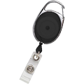  Oval black carabiner style badge reel with vinyl strap from idcwonline.