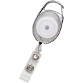 Clear oval carabiner style retractable ID badge reel from idcwonline.