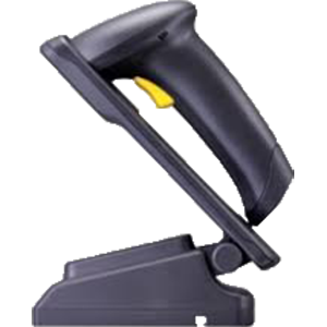 CipherLab 1564 Bluetooth Cordless Black Handheld Barcode Scanner With Stand for Hands Free Scanning. Able to read 1D and 2D barcodes.