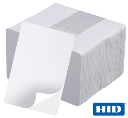 HID UltraCard 82266 CR80 Adhesive White Plastic ID Card