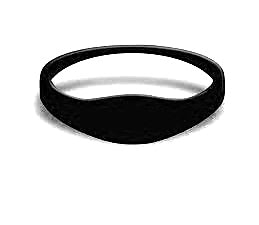 MIFARE Classic 1K 55mm Black Silicone Wristband from idcwonline.