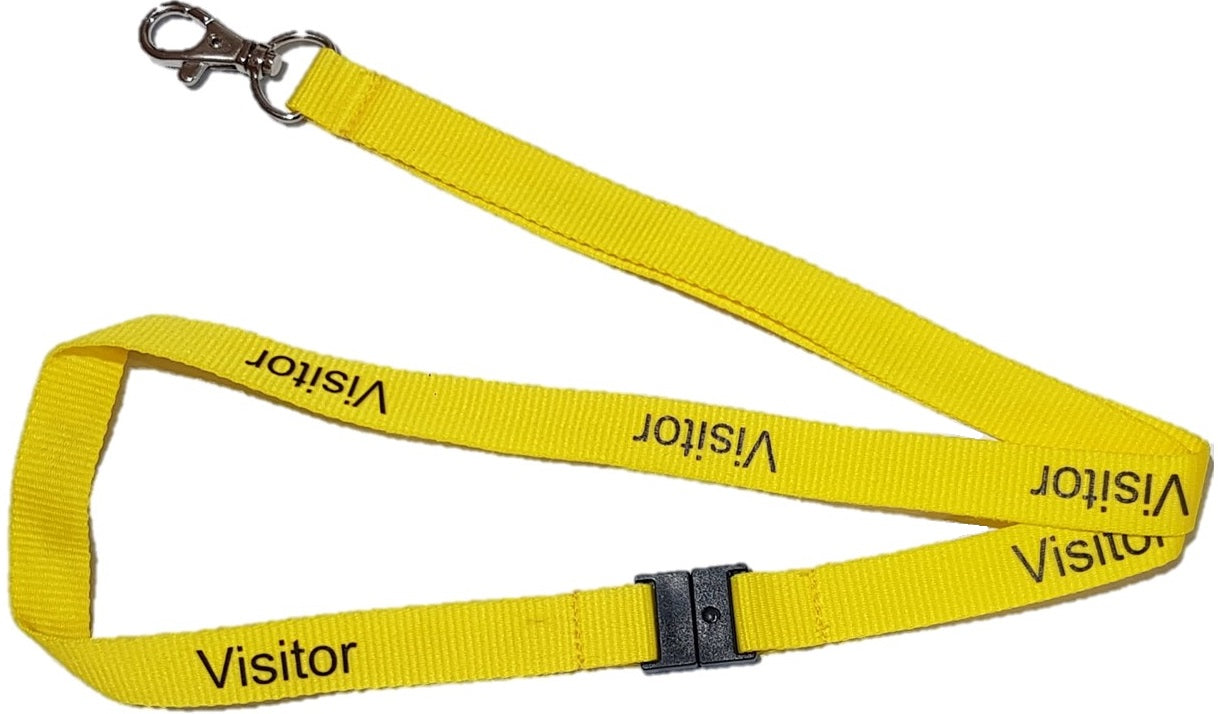 Yellow Visitor Standard Lanyard L-15S-VIS-YEL (50 Pack)