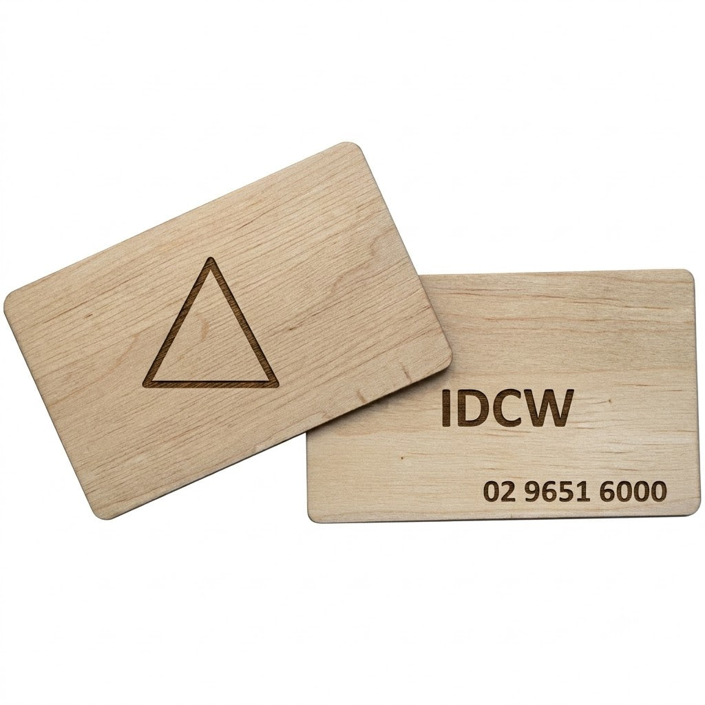 Wooden Contactless RFID Custom Printed Access Smart 1K Cards (100 Pack)