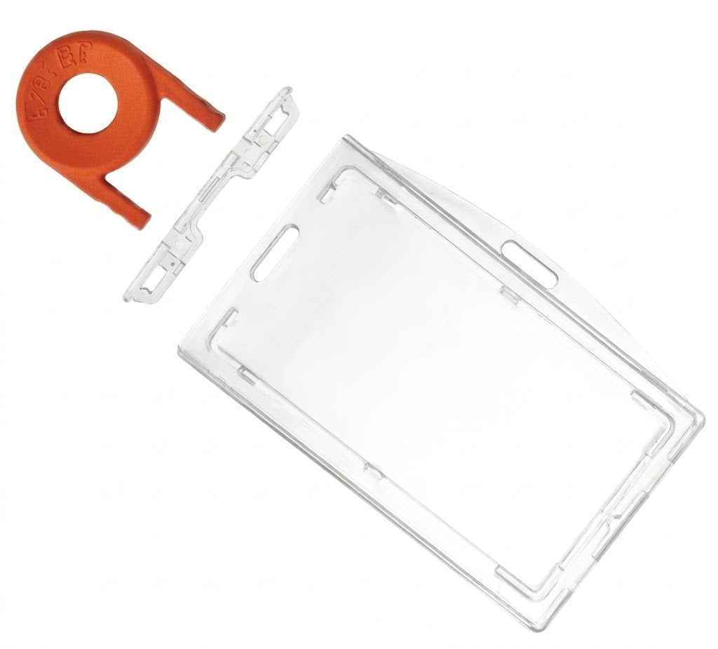 Clear / Frosted Lockable Universal ID Card Holder & Key CH-IDCW609B - Pkt 25