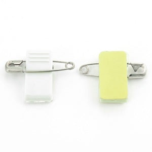 Plastic ID Card Alligator Clip With Safety Pin & Self Adhesive Back A-C-B- L-150S  (100 Pack)