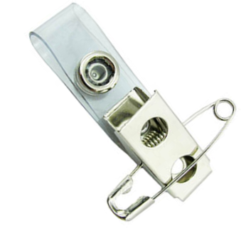 ID Card Holder Alligator Clip With Pin & 60mm Clear Strap A-C-IDCW605 (100 Pack)