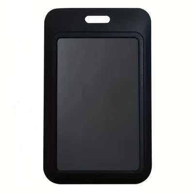 Black ID Card Holder Single Sided Portrait Heavy Duty Clear Plastic Front CH-IDCW593V - Pkt 100