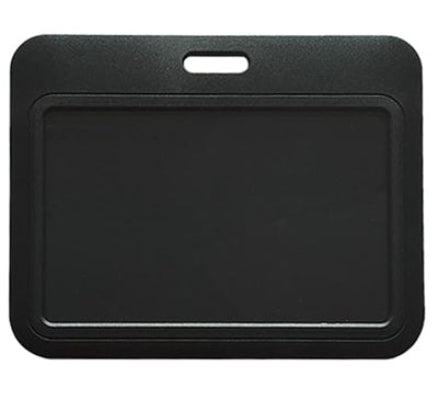 Black ID Card Holder Single Sided Landscape Heavy Duty Clear Plastic Front CH-IDCW593H -Pkt 100