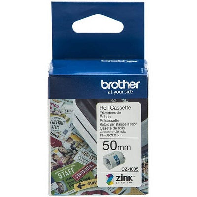 Brother White Continuous Paper Label Roll Cassette 50mm x 5m (CZ-1005 )
