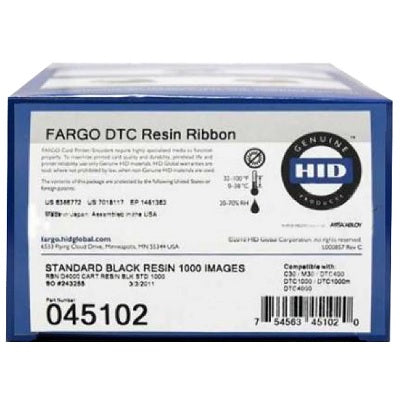 HID® FARGO® 45102 Black Monochrome Ribbon - 1000 Prints