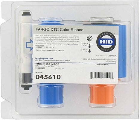HID® FARGO® 45610 DTC1500 Printer YMCKO Ribbon - 500 Prints