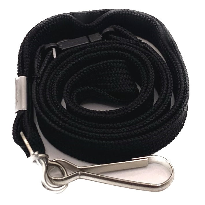 Black Lanyards with Swivel Clip  L-12S-BLK (50 Pack)