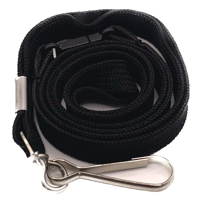 Black Lanyards With Swivel Clip  L-12S-BLK (50 Pack)