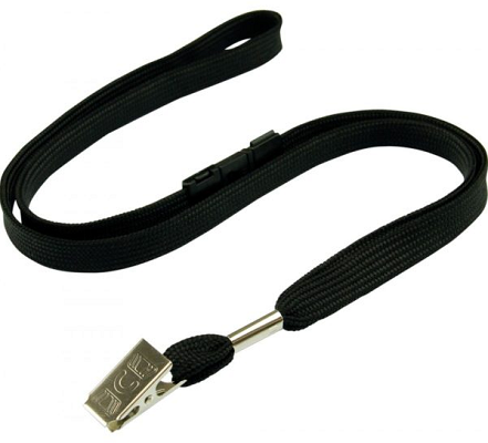 Lanyard Black With Alligator Clip L-12A-Blk (50 Pack)