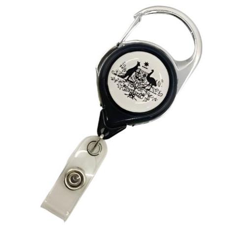 Australian Government Carabiner Anti-Twist Retractable ID Badge Reel CH-IDCWMRG4 (100 Pack)