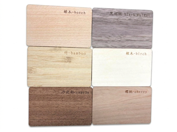 Wooden Contactless RFID Custom Printed Access Smart 1K Cards (100 Pack)