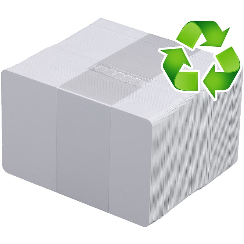 Recycled Plastic ID Cards White CR80 Size (100 Pack)