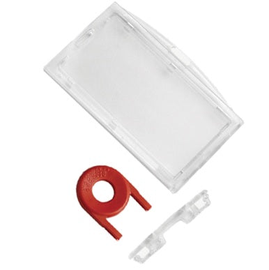 Clear / Frosted Lockable Universal ID Card Holder & Key CH-IDCW609B - Pkt 50