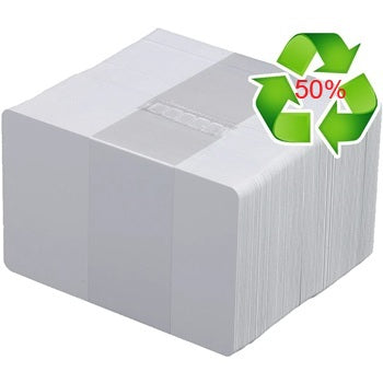 Recycled Plastic ID Cards White CR80 Size (100 Pack)