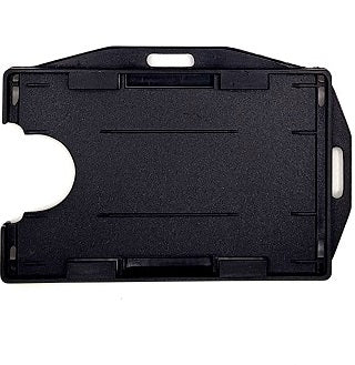 Plastic ID Card Holder Dual Sided Heavy Duty Black CH-IDCW308 - Pkt 100