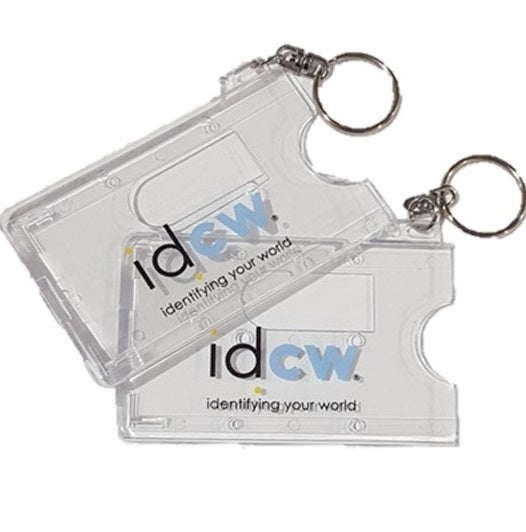 Fuel Card Holder Clear with Printed Logo and Metal Ring CH-IDCWPC-PT - Pack of 100