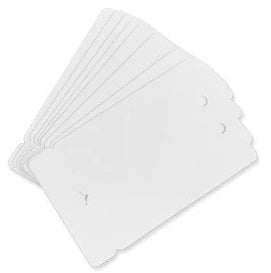 Double White 0.76mm Breakaway Key Tags - w/Holes Punched CR80 (500 Pack)