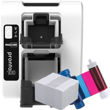 Magic Printer Pronto Load Ink Magicard Pronto 100 Bundle - Single Sided ID Card Printer Kit