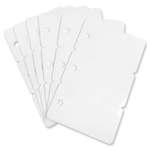 Triple White 0.76mm Breakaway Key Tags - w/Holes Punched CR80 (500 Pack)
