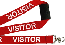 Red Visitor Lanyard Printed L-20S-VISIT (10 Pack)