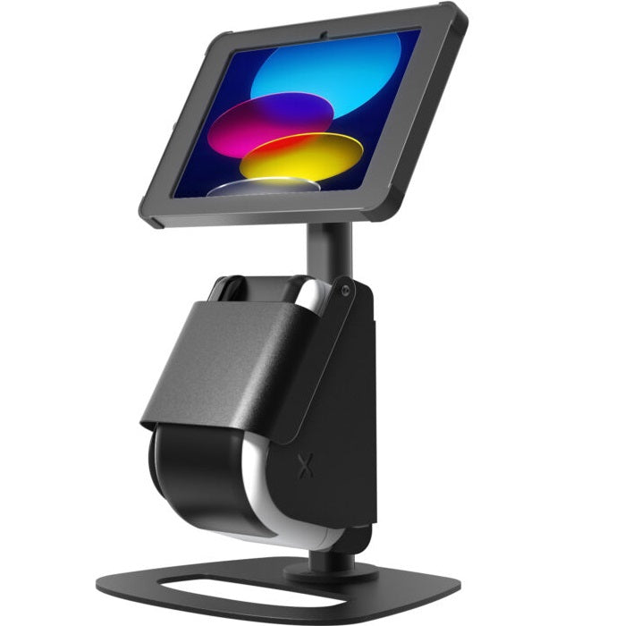 X Desk Tablet Enclosure Mount with Thermal Label Printer Enclosure