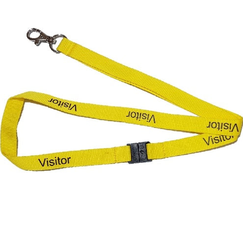 Yellow Visitor Standard Lanyard L-15S-VIS-YEL (50 Pack)