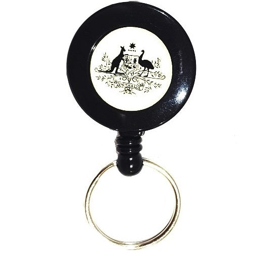 Australian Government retractable badge reel with split ring from idcwonline.