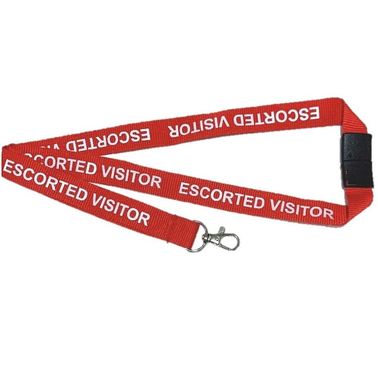 Lanyards Escorted Visitor Red L-20S-EscVisit (10 Pack)