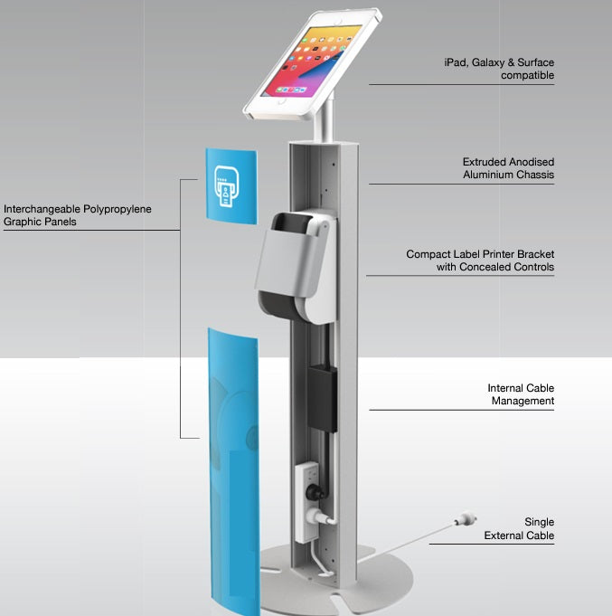 T-Print E10- Custom Printed Tablet Display and Epson Printer Enclosure